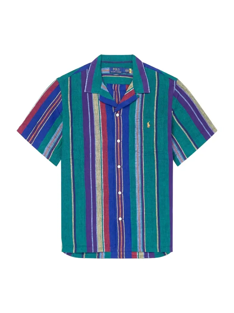 Polo Ralph Lauren Camp-Collar Striped Linen Shirt - Men