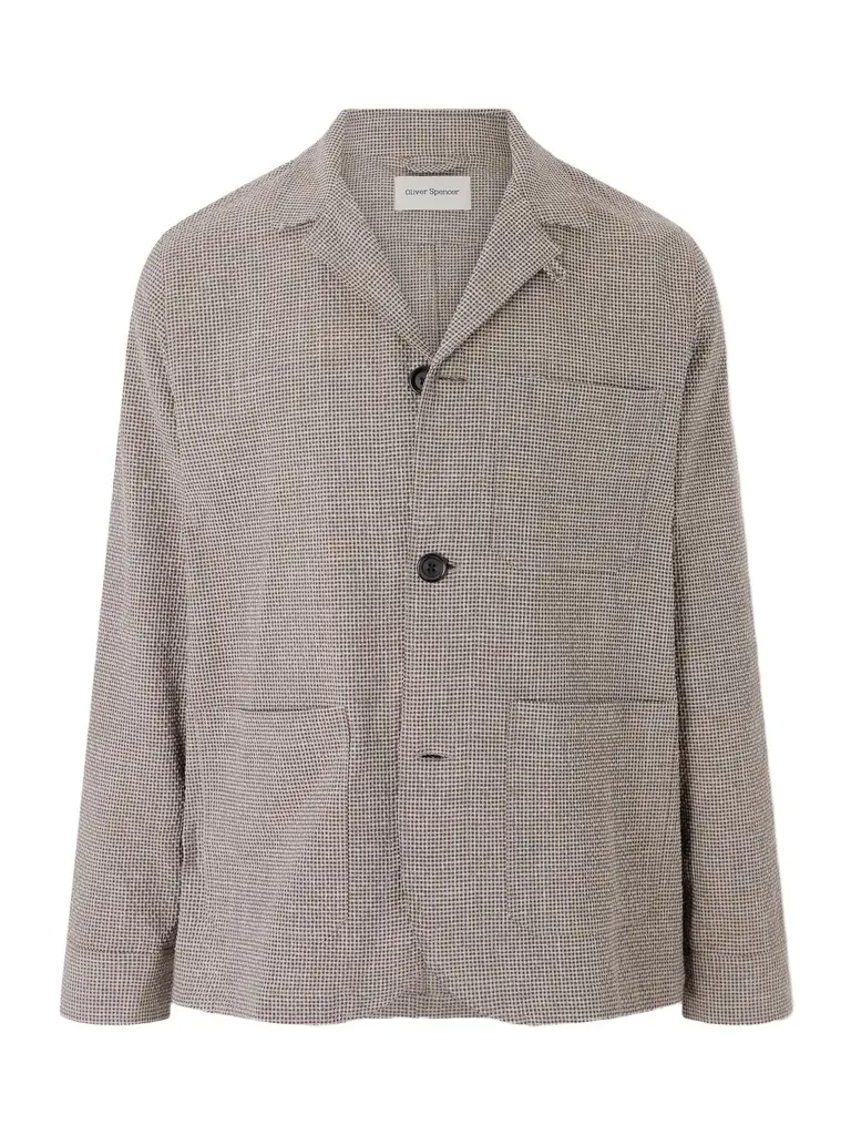 Oliver Spencer Bradwell Gingham Woven Jacket - Men