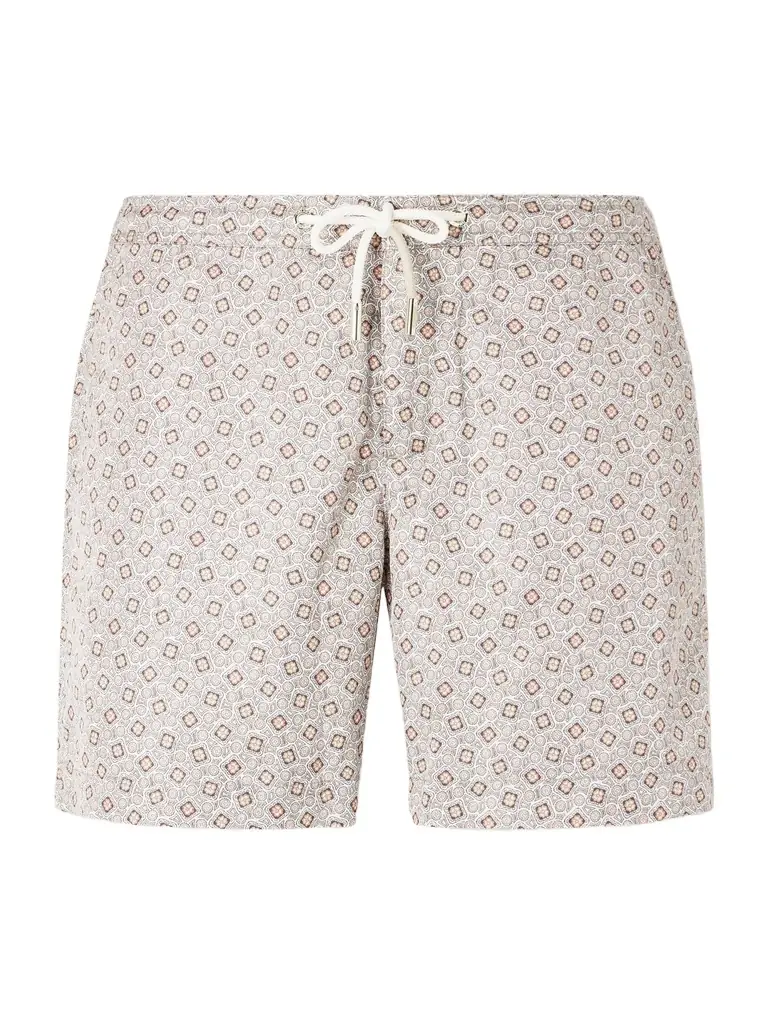 Orlebar Brown Bulldog Straight-Leg Mid-Length Seersucker Swim Shorts - Men