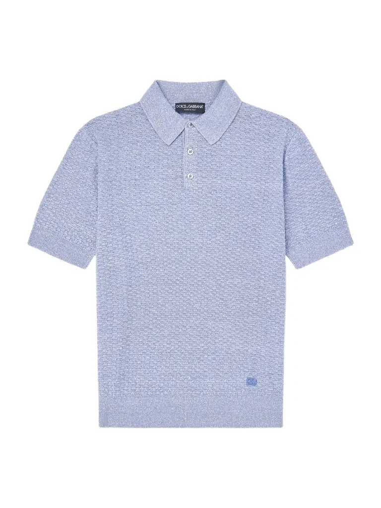 Dolce&Gabbana Logo-Embroidered Linen-Blend Polo Shirt - Men