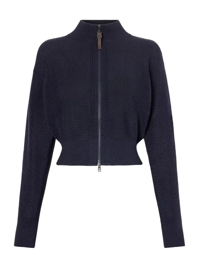 Brunello Cucinelli Embellished Cotton-blend Zip-up Cardigan