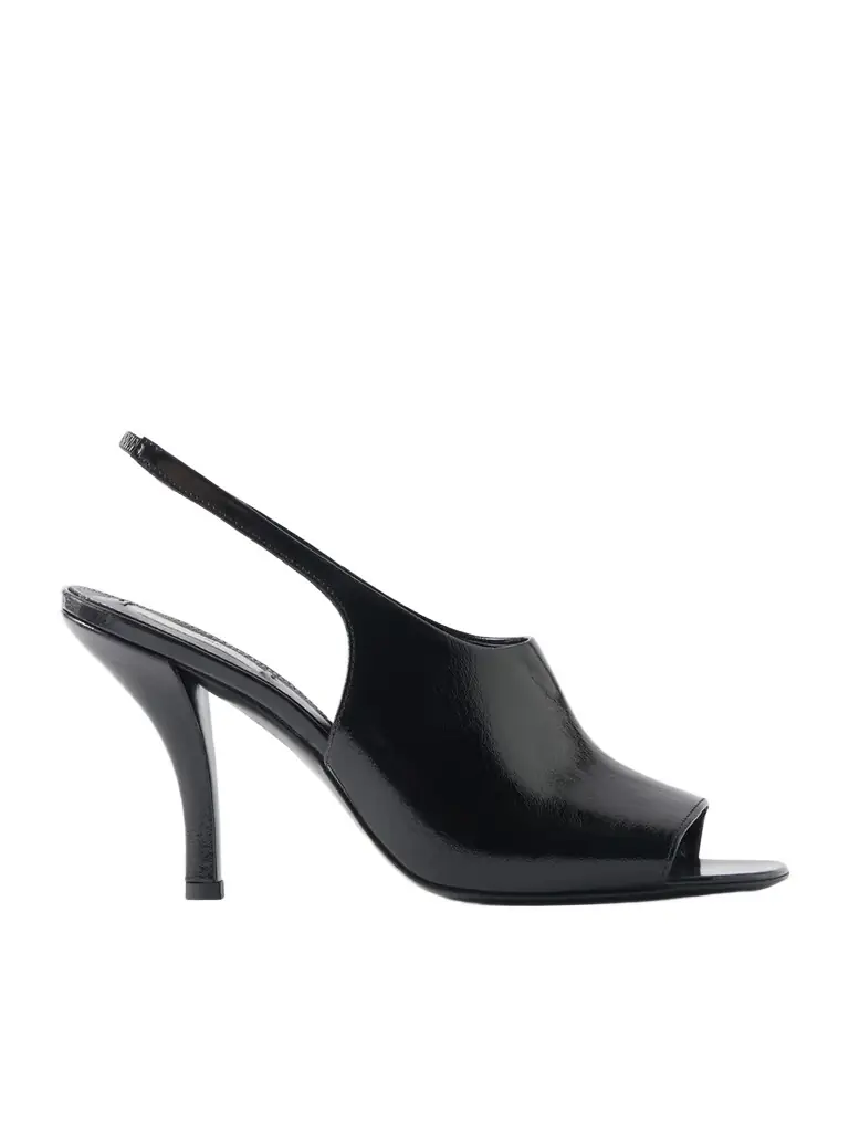 TOTEME Glossed-leather Slingback Sandals