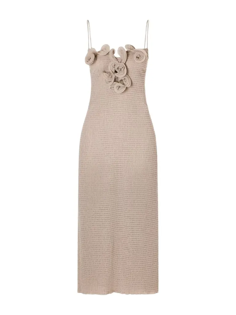 Magda Butrym Embellished Textured Woven Midi Dress