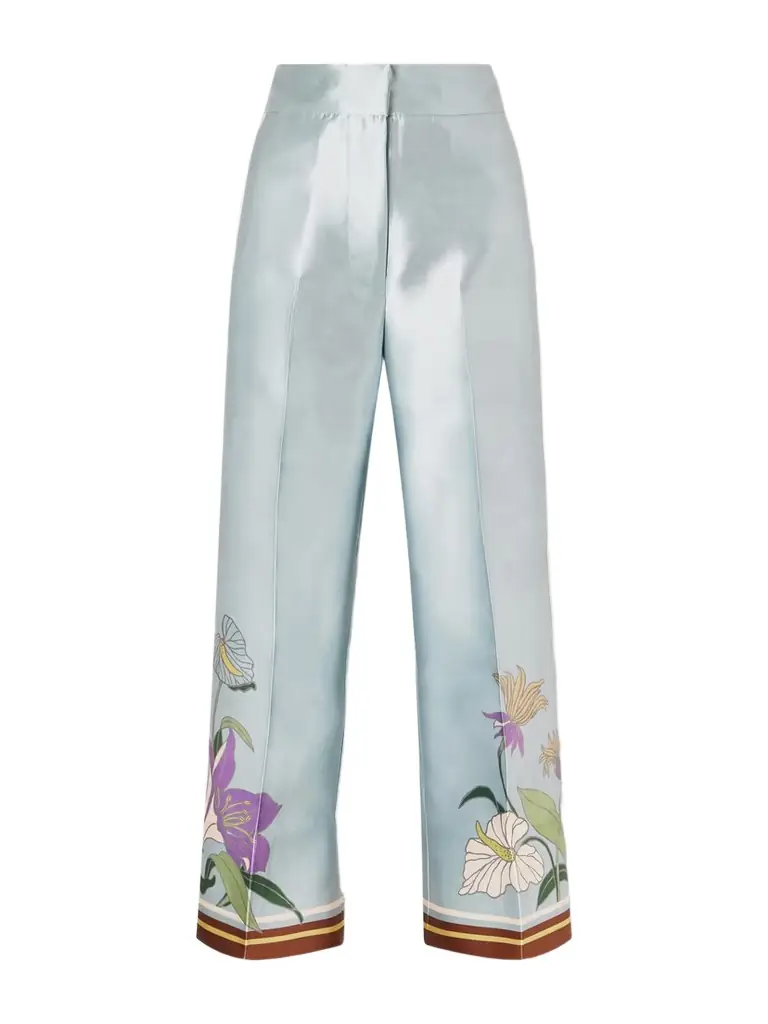 ALÉMAIS Alfie Floral-print Recycled Taffeta Wide-leg Pants