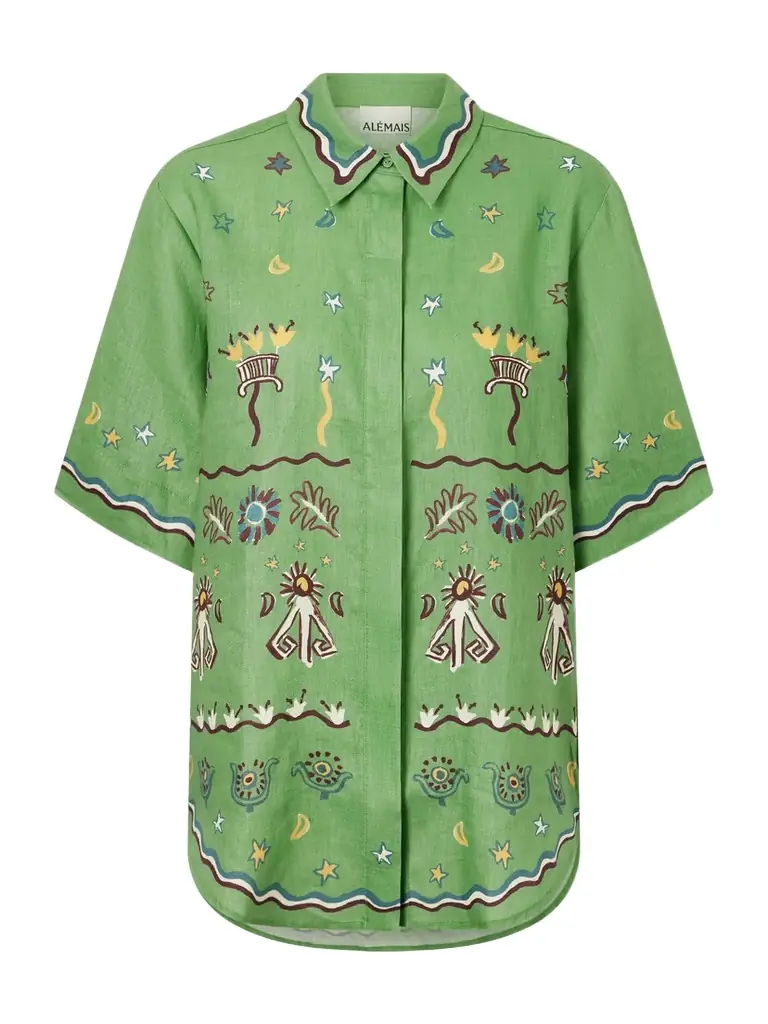 ALÉMAIS Sun Dancer Printed Linen Shirt