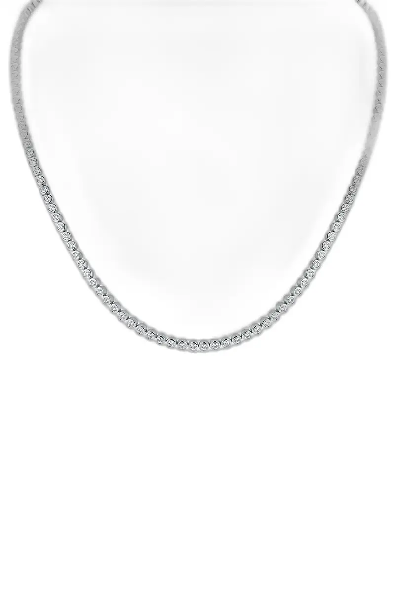 WALTERS FAITH Diamond Bezel WF Classic Tennis Necklace - White Gold