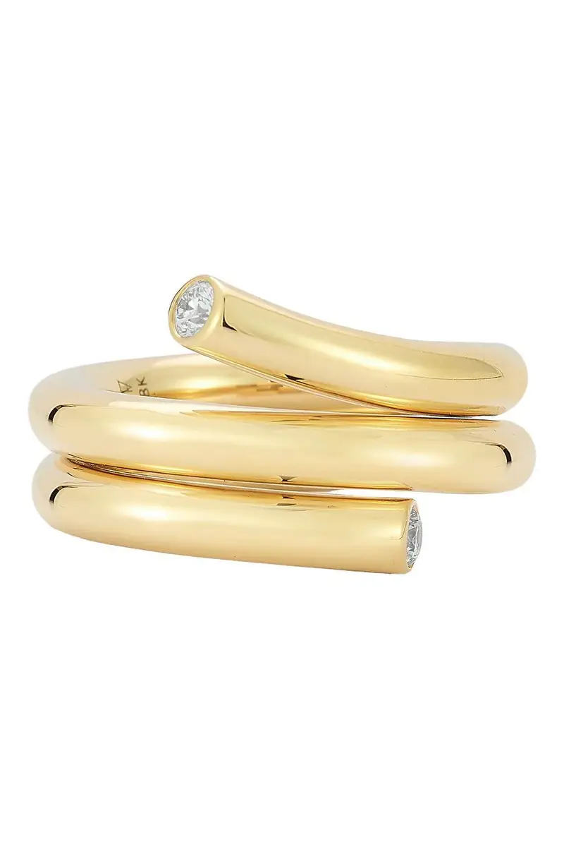 WALTERS FAITH Diamond End Double Row Thoby Spiral Ring
