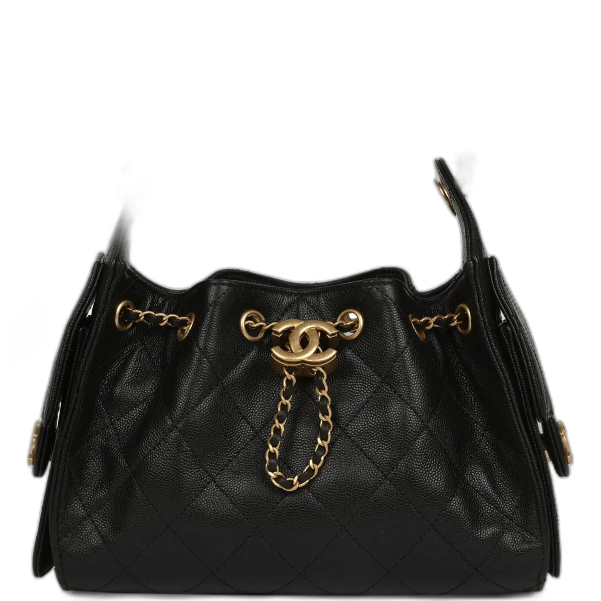 Chanel Chanel Mini 25 Hobo Bag Black Caviar Antique Gold Hardware