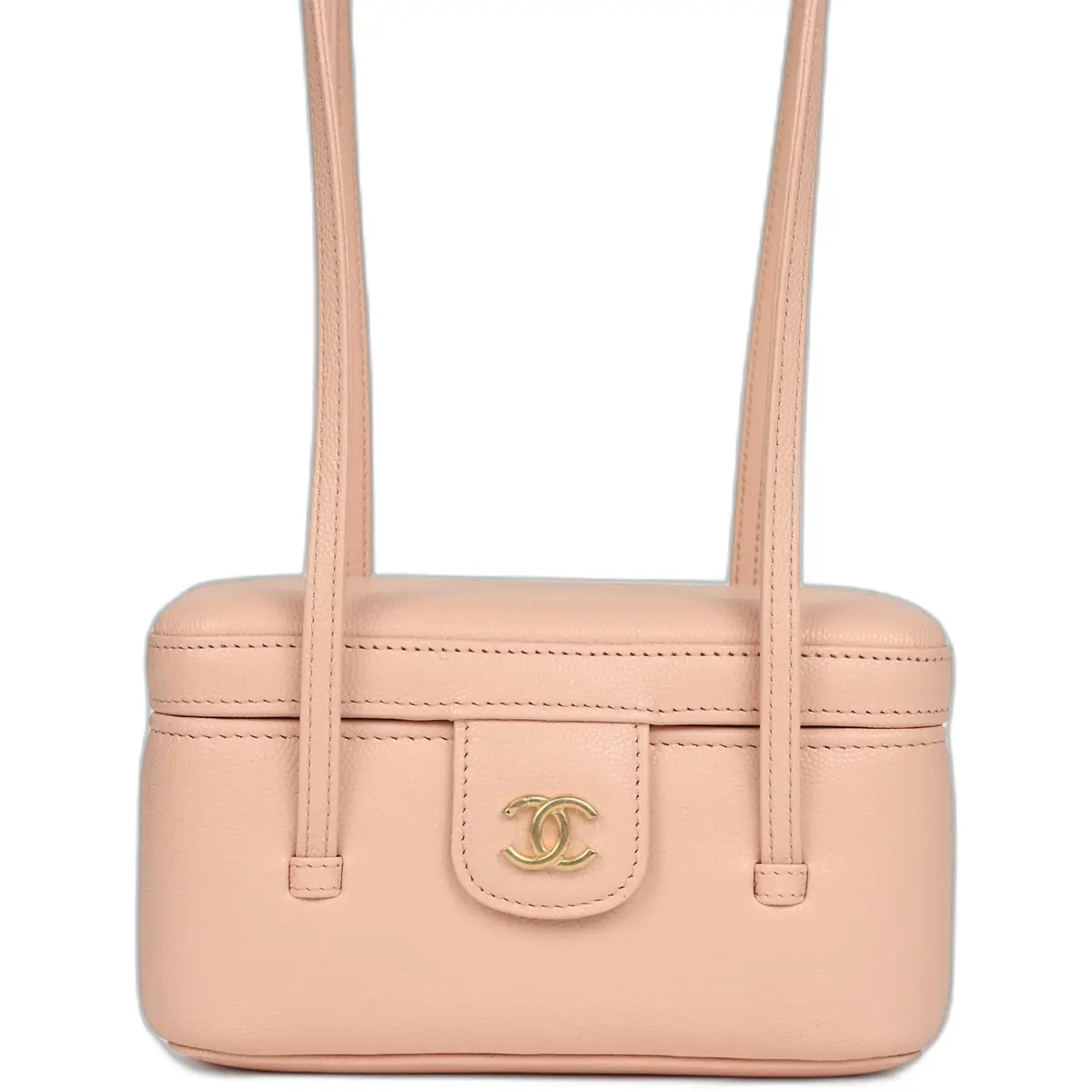 Chanel Chanel Preppy Coco Long Vanity with Straps Light Pink Shiny Caviar Brushed Gold Hardware