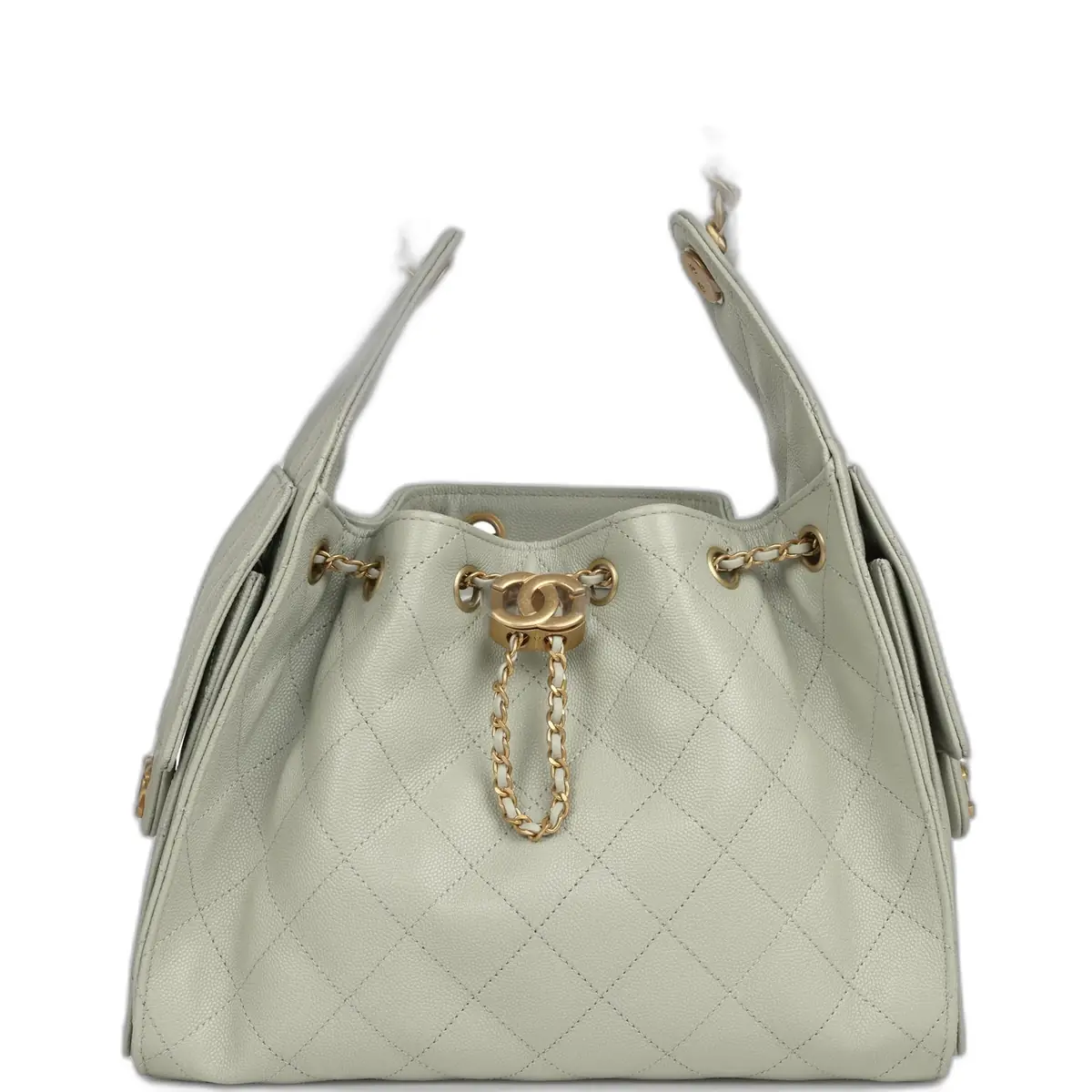 Chanel Chanel Small 25 Hobo Bag Light Green Caviar Antique Gold Hardware