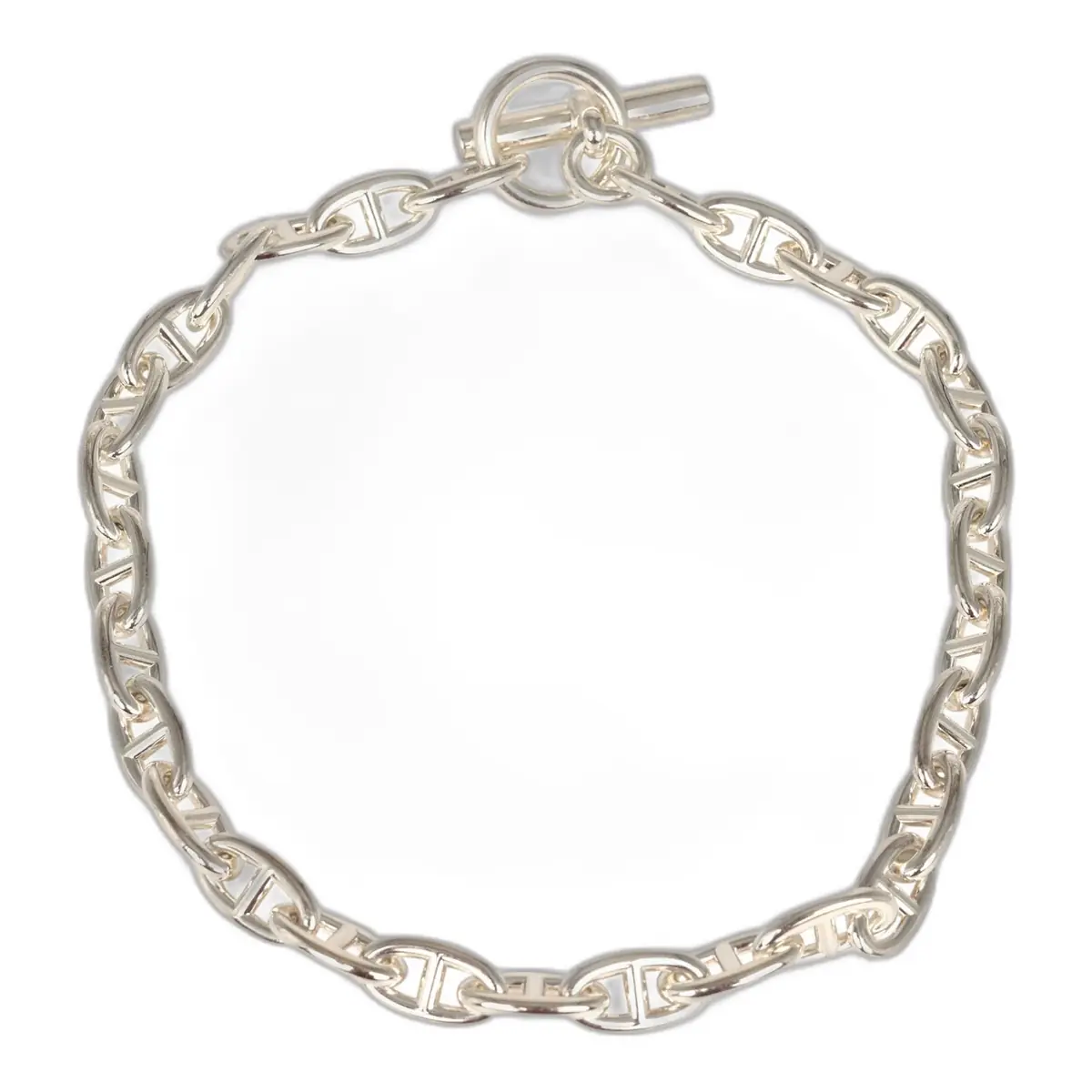 hermes Pre-owned Hermes Chaine D'Ancre Necklace GM Sterling Silver Hardware