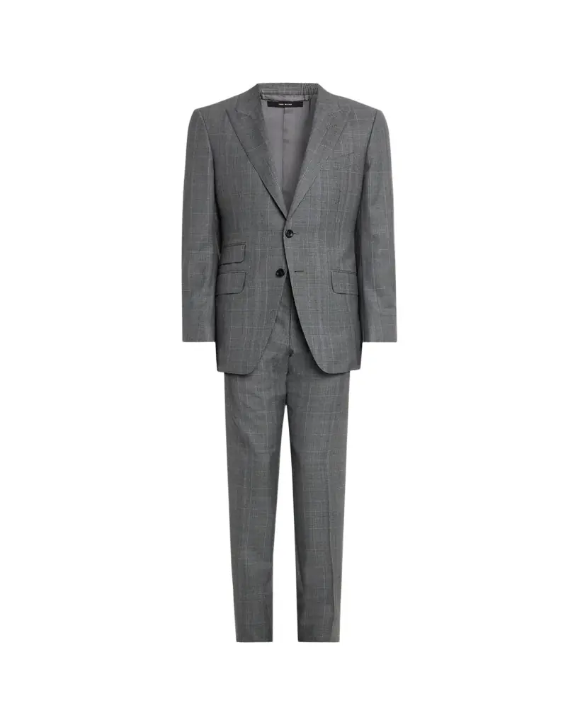 TOM FORD Men's Herringbone Wool Prince of Wales Peak-Lapel Suit