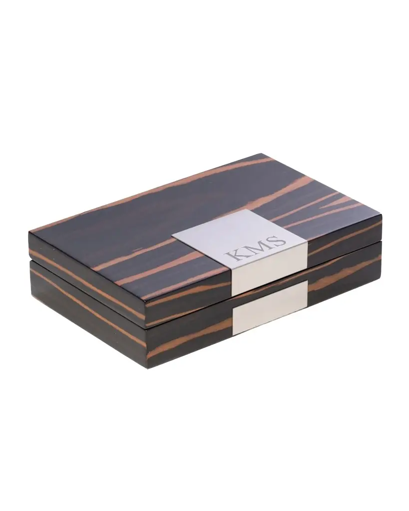 Bey-Berk Men 's Personalized Wooden Valet Box