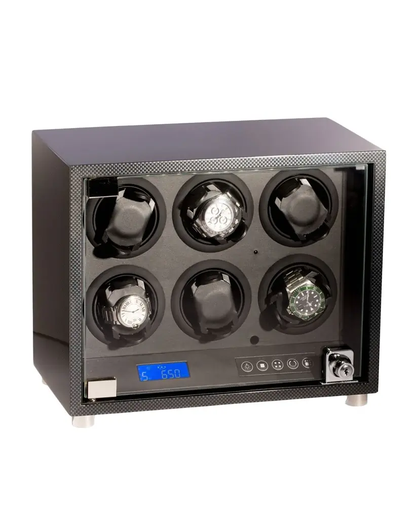 Bey-Berk Carbon Fiber-Design 6-Watch Winder