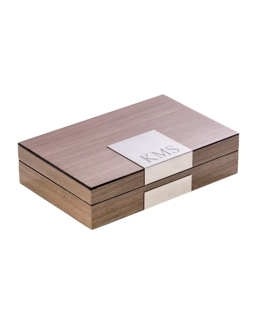Bey-Berk Men 's Personalized Wooden Valet Box