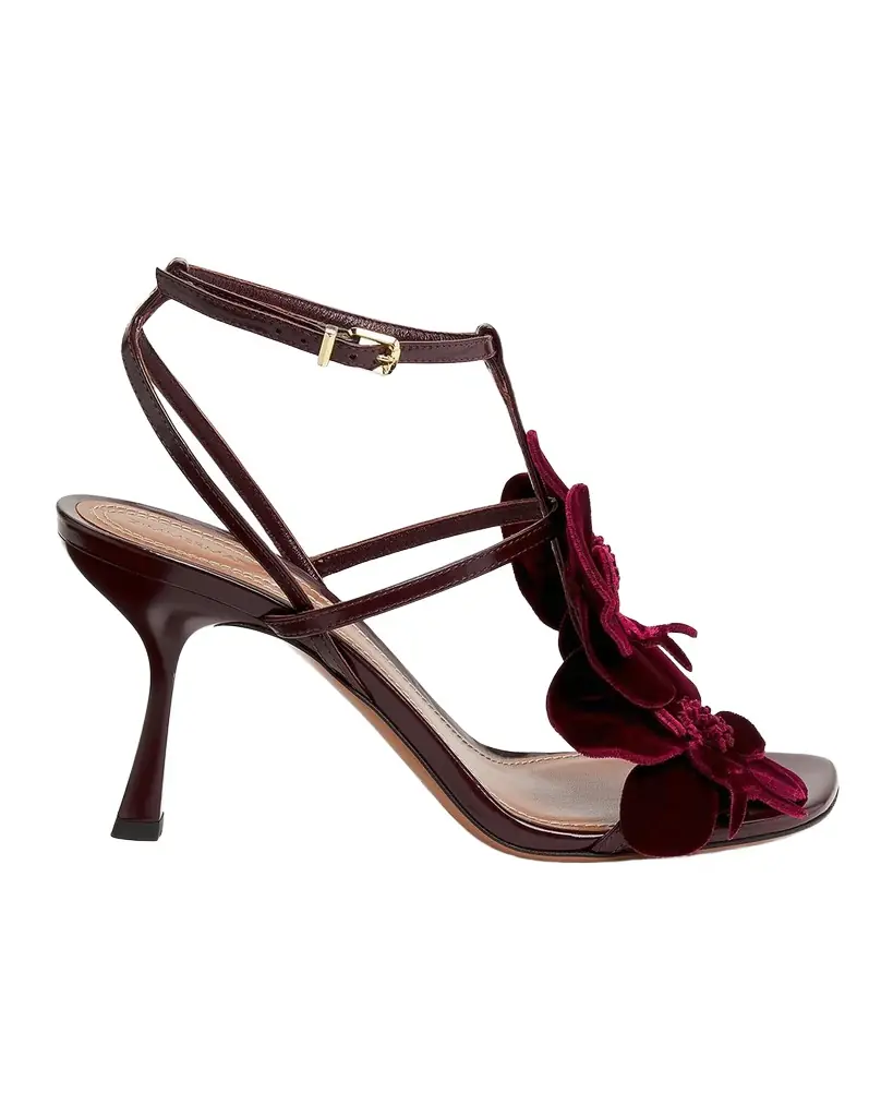 Zimmermann 85mm Orchid Velvet and Leather Sandals
