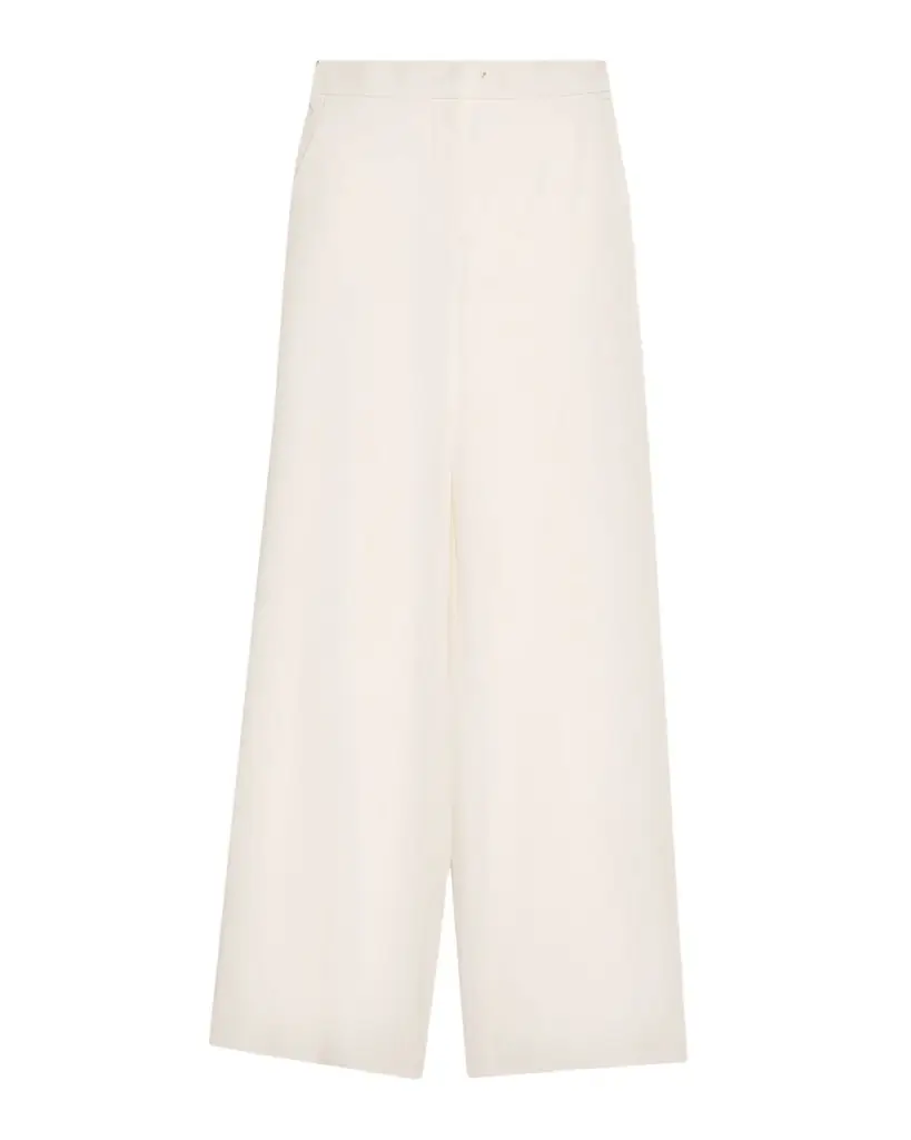 Max Mara Dentice Wide-Leg Stretch Cotton Twill Pants