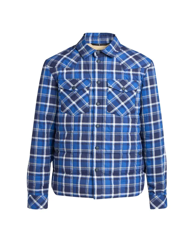 Moncler Grenoble Men's Plaid Snap-Front Shirt Jacket