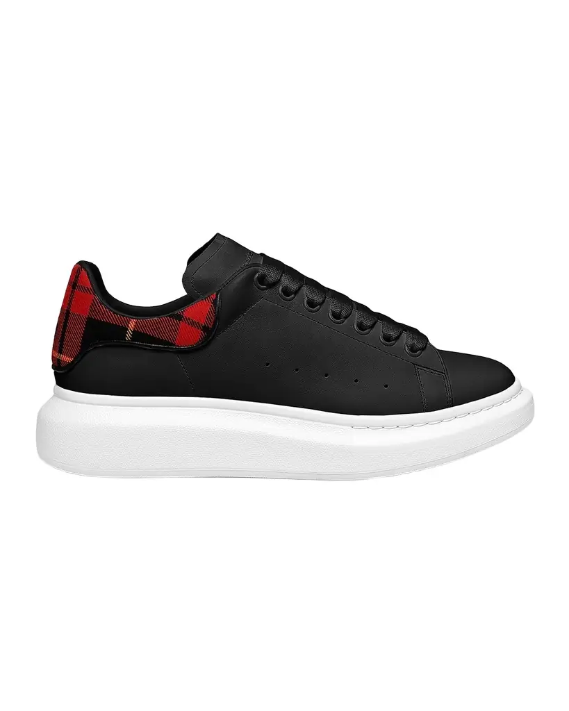 McQueen Men 's Oversized Leather Low-Top Sneakers