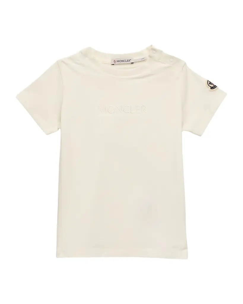 Moncler Kid 's Embroidered Logo Cotton Jersey T-Shirt, Size 6M-3