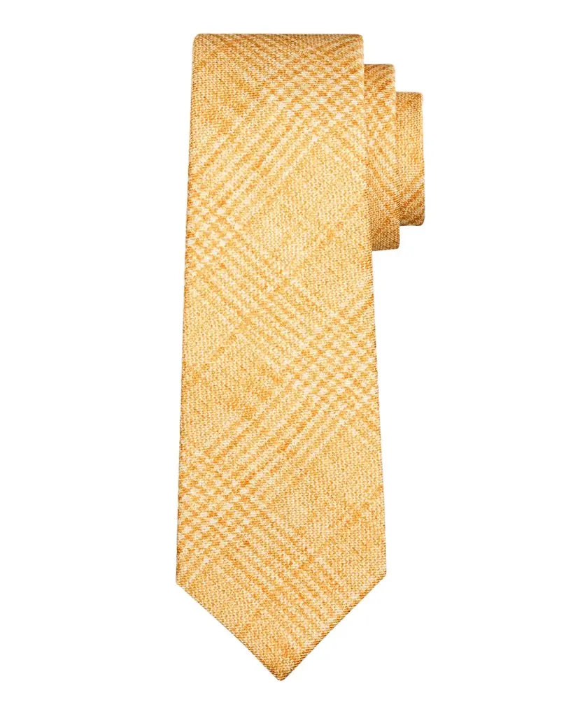 Kiton Men 's Glen Plaid Silk 7-Fold Tie
