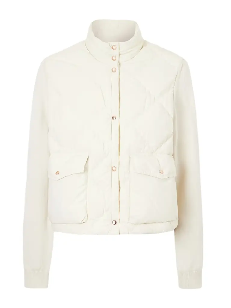 Moncler Cropped Knitted And Padded Quilted Shell Down Cardigan