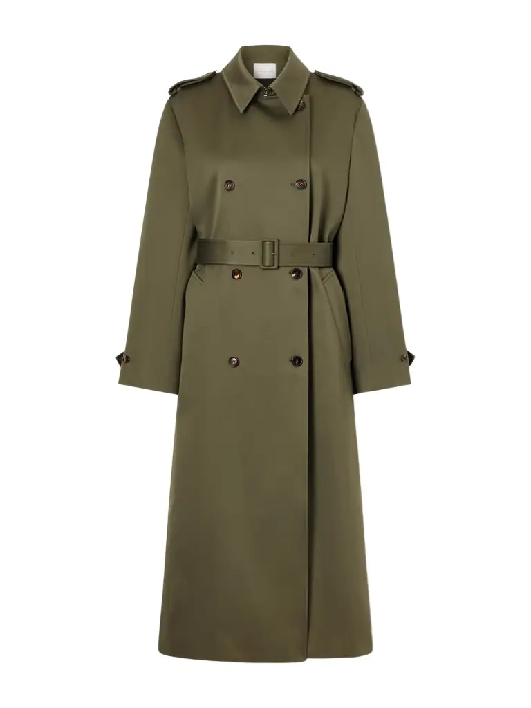 Veronica de Piante Amara Double-breasted Belted Cotton Trench Coat