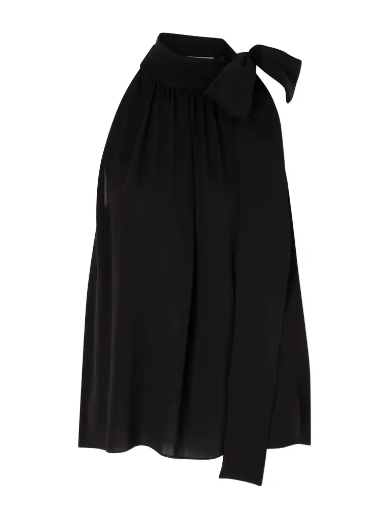 Valentino Garavani Bow-embellished Silk-georgette Top