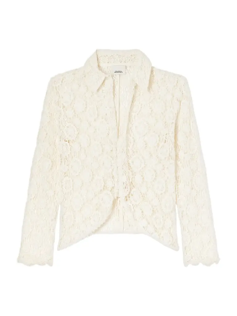 Isabel Marant Yana Tie-detailed Cotton-lace Shirt