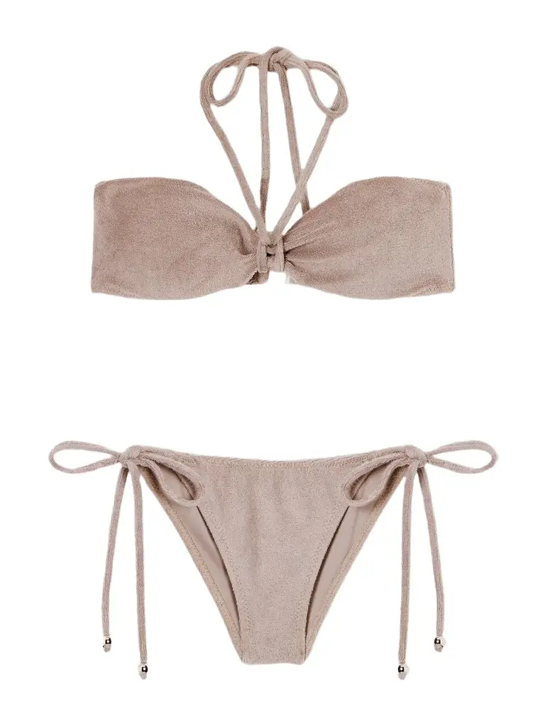 Lisa Marie Fernandez Cotton-blend Terry Bandeau Bikini