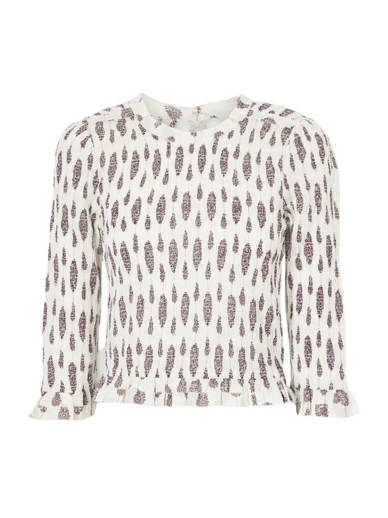 Isabel Marant Arie Open-back Ruffled Floral-print Smocked Cotton Blouse