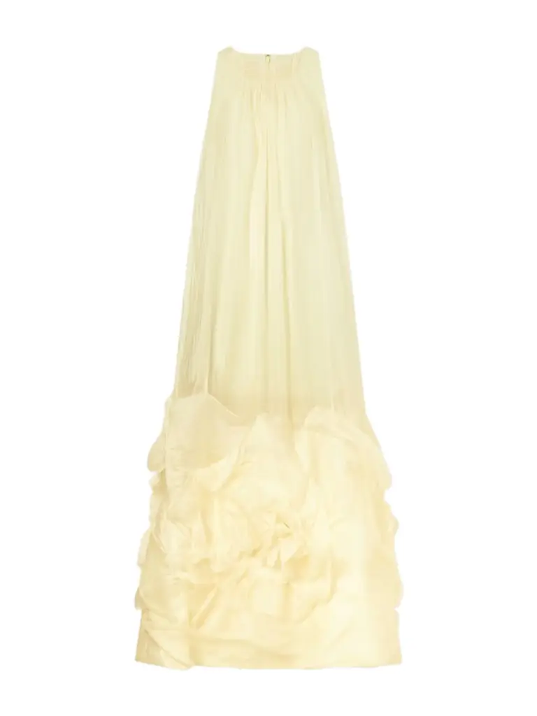 Aje Ecliptica Ruffled Chiffon Gown