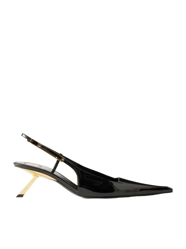 Saint Laurent Lee Patent-leather Slingback Pumps