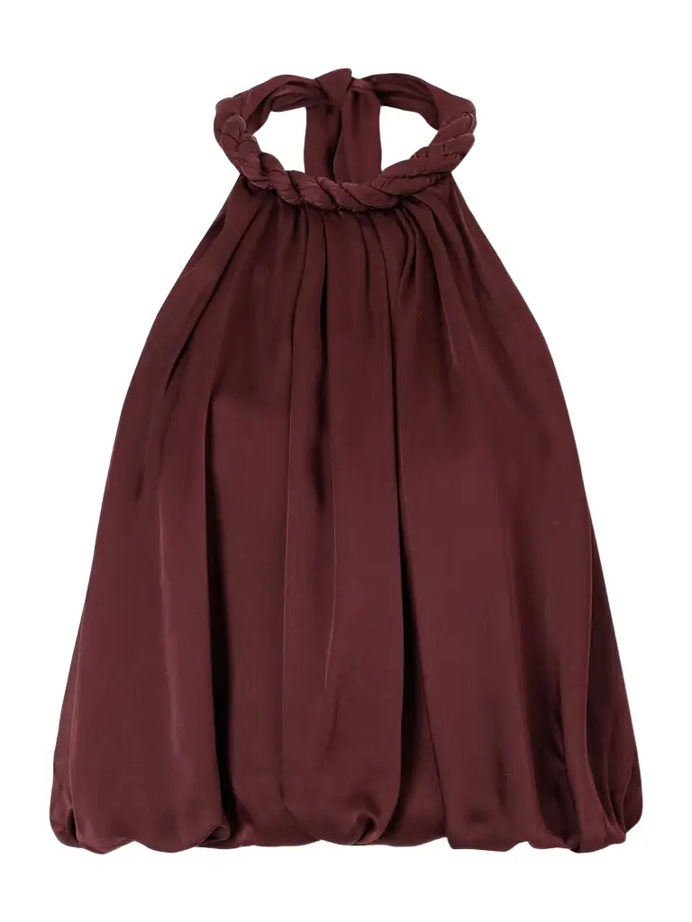 Zimmermann Luna Draped Silk Halterneck Top