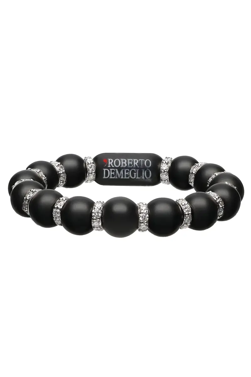 ROBERTO DEMEGLIO Diamond Fourteen Bead Matte Black Sfera Ring