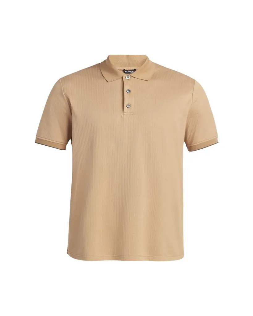 Kiton en's Cotton Rib Classic Fit Polo Shirt