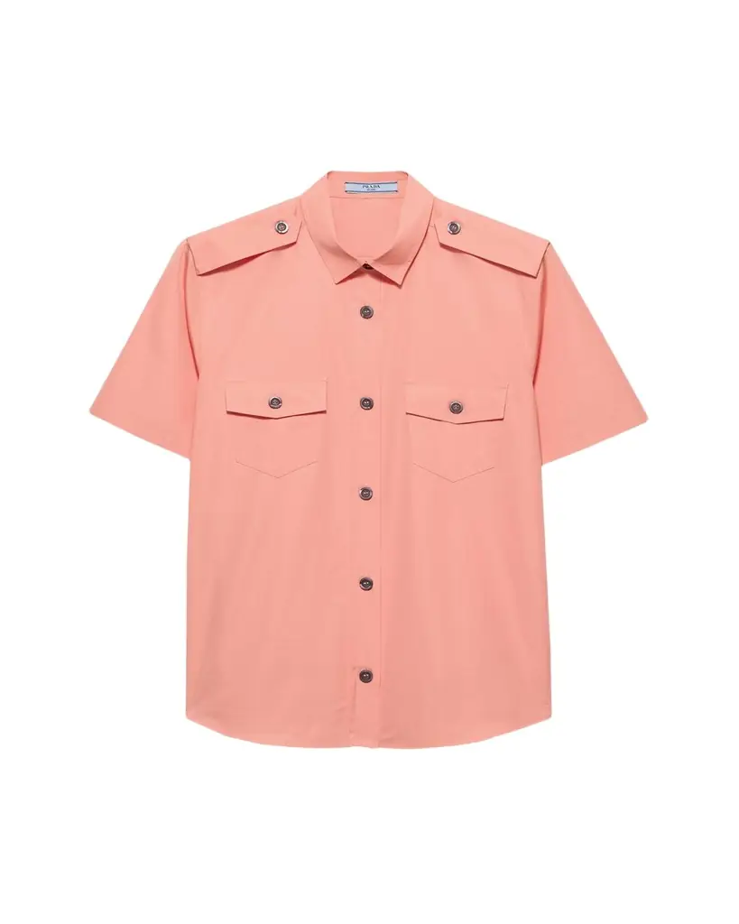 Prada Short-Sleeve Cotton Utility Shirt
