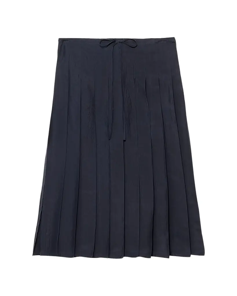 Prada Silk Pleated Midi Skirt