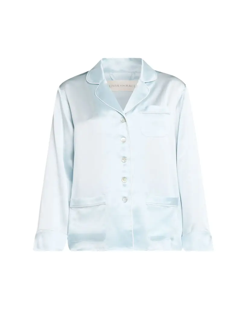 Olivia von Halle Coco Solid Silk Satin Pajama Set