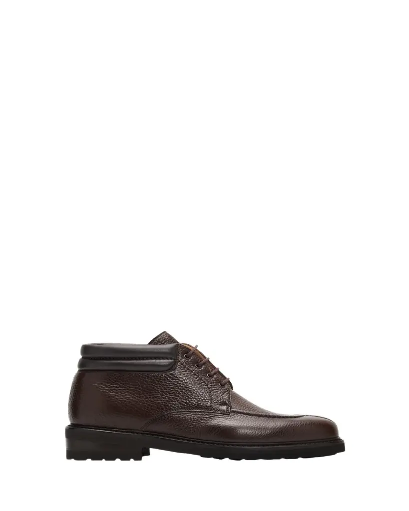 Bergdorf Goodman Men's Grained Leather Napa-Collar Ankle Boots