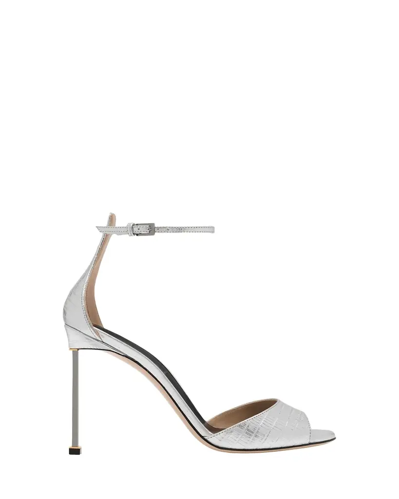 TOM FORD 105mm Embossed Metallic Leather Ankle-Strap Sandals