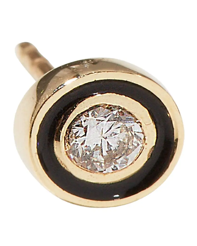 Sydney Evan 14k Diamond Enamel Stud Earring (Single)