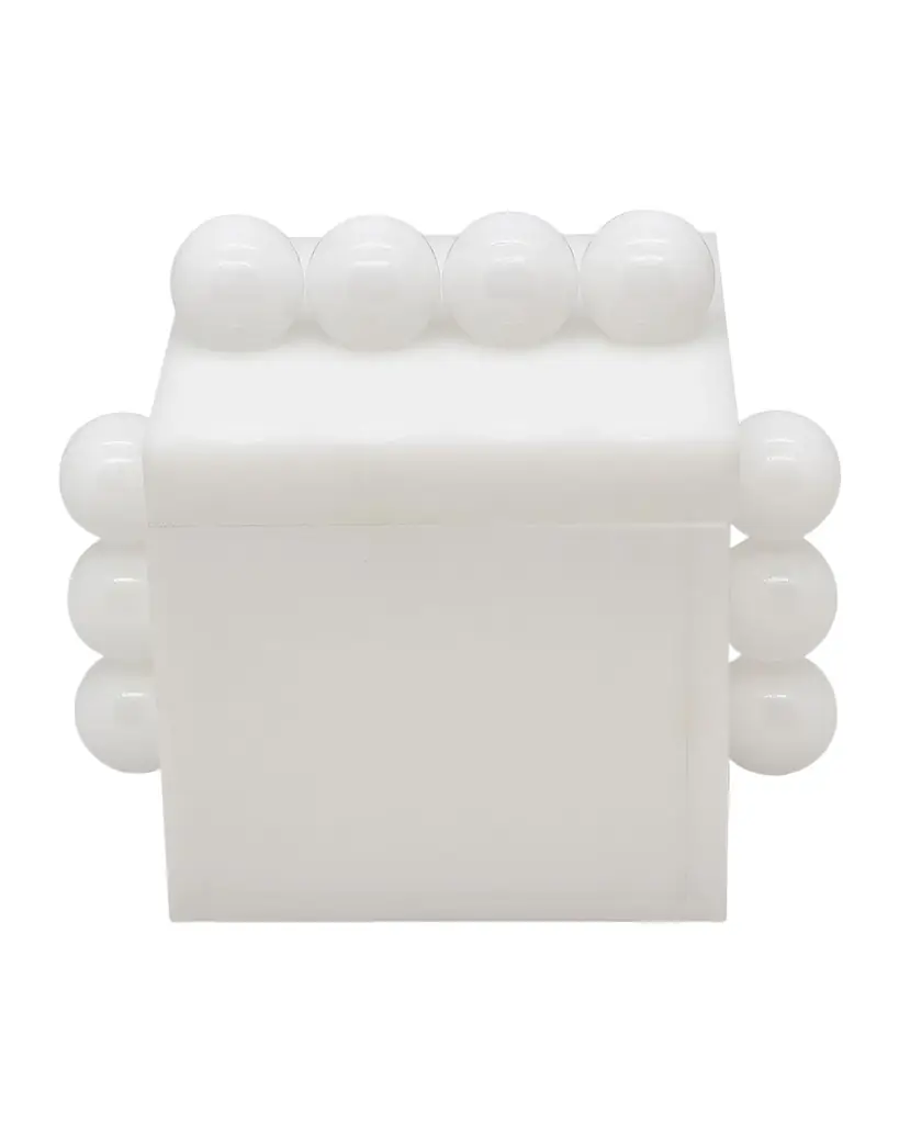 Tizo White Lucite Box with Bubbles