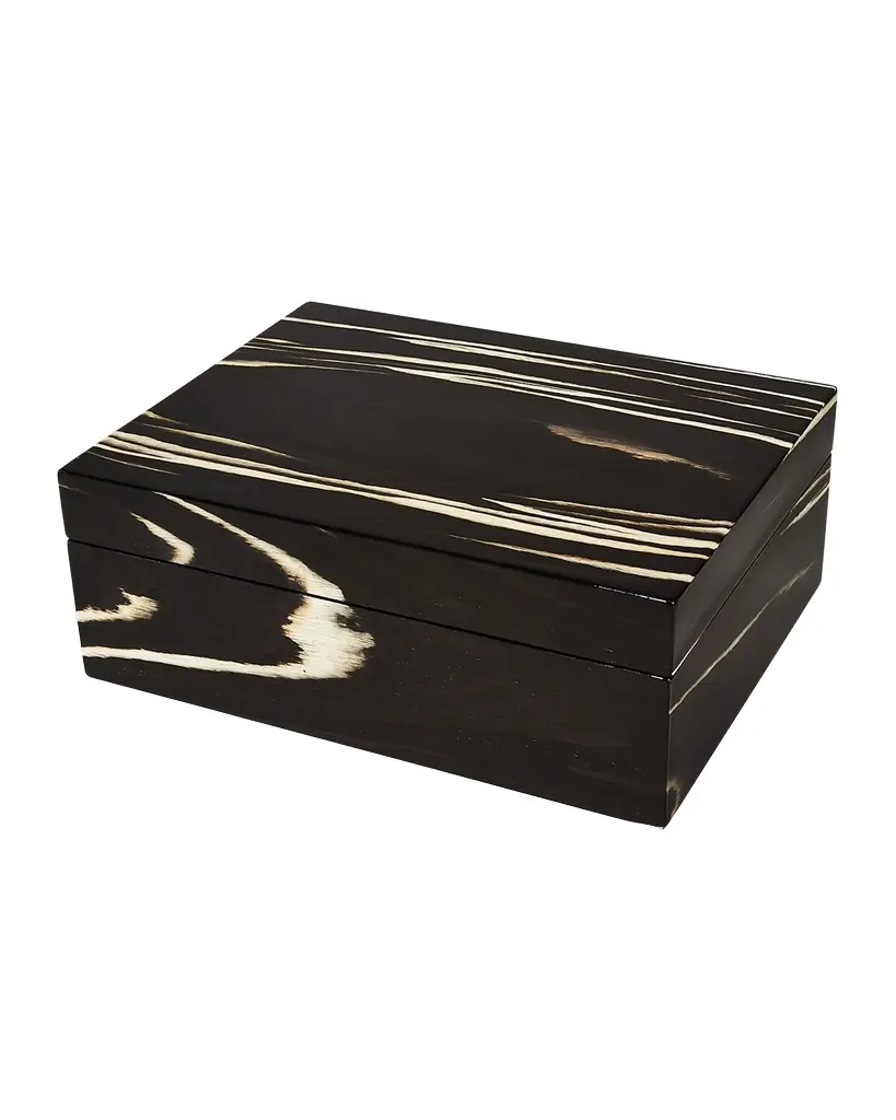 Tizo Polished Zebra Stripe Wood Box