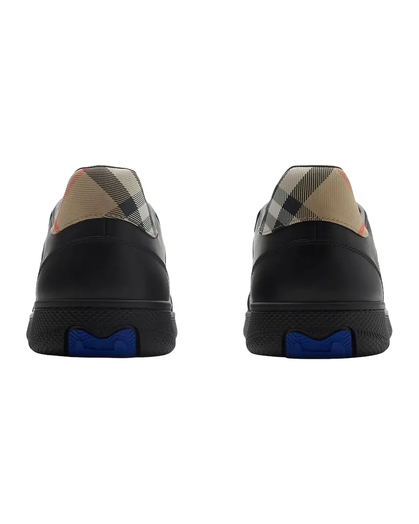 Burberry Men 's Terrace Leather and Check Low-Top Sneakers