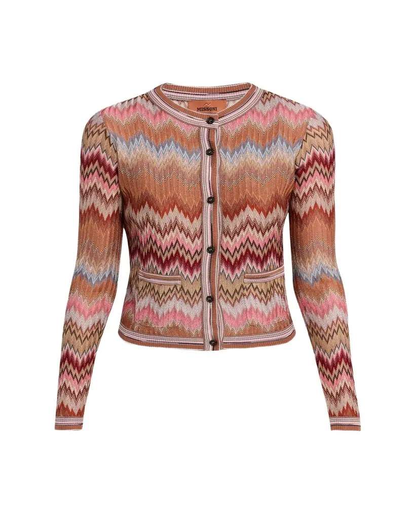 Missoni Multicolor Snake Chevron Crewneck Cardigan
