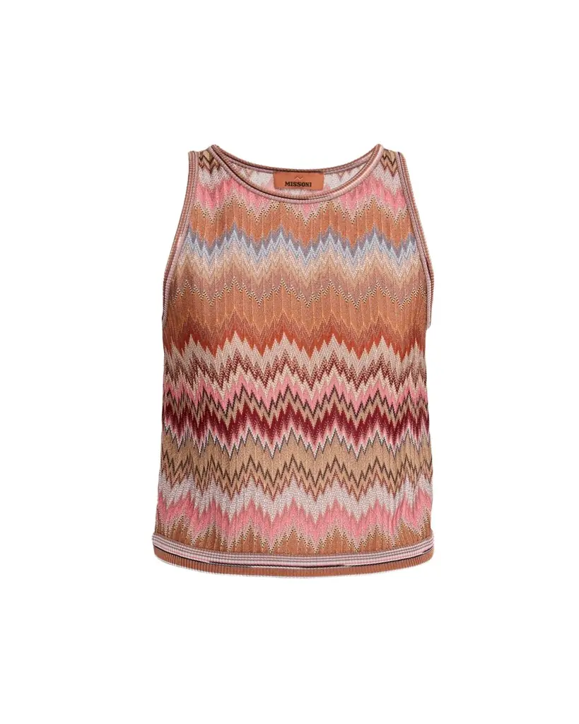 Missoni Multicolor Snake Chevron Knit Tank Top