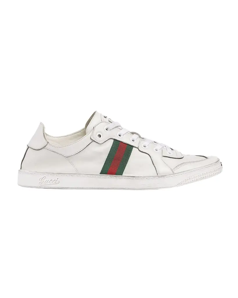 Gucci Men 's Stretch Leather Low-Top Sneakers