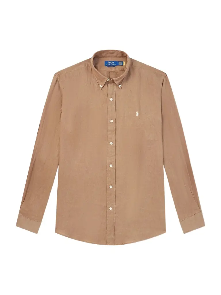 Polo Ralph Lauren Button-Down Collar Logo-Embroidered Linen Shirt - Men
