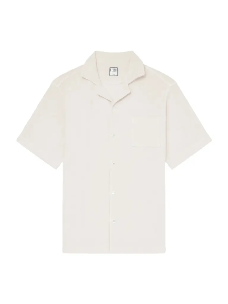 FEDELI Camp-Collar Cotton-Terry Shirt - Men